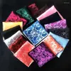 Bow Ties Vintage Men näsdukdräkt kappa fickficka elegant siden blommig broderi bröllop affärsfest tillbehör