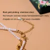 Colliers Moon Girl Natural Shell Beads Heart Choker Fashion Collier en acier inoxydable pour les femmes Copper Star Collares Para Mujer