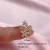 Kolczyki 1pcs Koreańskie nowe słodkie, słodkie kryształowe kwiaty klipsy dla kobiet moda błyszcząca cyrkon ucha ucha