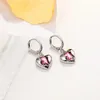 Hoop Earrings Heart Buckle Women's Personality Korean Fashion Y2K Pink Crystal Temperament Star Piercing
