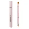 Makeup Brushes Retractable Lip/brow Brush With Protect Cap Golden&Black&Red&Pink Double-ended Lipstick Portable Aluminium Tube