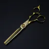 Shears Professional 6 '' Damasco oro taglio Vscissori per fiori di fiore Taglio utensili da taglio di capelli Adattamento Scansione Scissori per parrucchiere