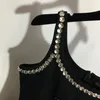 반짝이는 모조 다이아몬드 섹시한 드레스 여자 보디콘 드레스 클럽 파티 블랙 드레스 디자이너 통기성 패션 의류