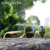 Солнцезащитные очки Kingseven Новые фотохромные пилотные солнцезащитные очки мужчины поляризованные UV400 Модные деревянные ретро -солнцезащитные очки