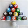 Favor de festa Favor Favor de 3 polegadas Bola inflável de futebol de Snook 16 peças Billiard Snooker Football para Snookball Game ao ar livre Dh94 Dhjog