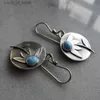 Boucles d'oreilles Bohemien Boucles d'oreilles en pierre bleu ovale en cime