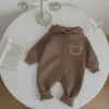 One-Pieces Baby Clothing Autumn And Winter Fleece Boy Baby Jumpsuit Newborn Cute Bear Cartoon Keep Warm Coat Girl Clothes
