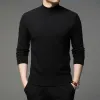 T-shirts 2022 Autumn and Winter New Men Turtleneck Pullover Tröja Fashion Solid Color Thick and Warm Bottom Shirt Mane Brand Clothes