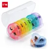 Jars Pill Box Organizer Plastiklagerbox Behälter Tragbarer Medizin Pills Fall Weekly Pillbox Hut für Tabletten Regenbogen 7 Tage