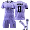 Maglie di calcio Studi per le tracce maschili 2223 Real Madrid Stadium Away Purple No.9 Benzema Shirt Football Edition 10 Modric Set