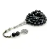 Abbigliamento tasbih agate nera naturale con zircone rosario perle bracciale musulmano eid regalo misbaha accessoria islamica 2023 gioielli turchi