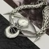 Collares tendencia de reloj redonda gargantilla borlaw willow uñas personalidad collar vintage moda accesorios de joyería para hombres y cuello para mujeres