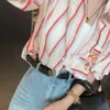 Loeweve Shirt Designer Blouse Luxury Fashion Womens Blouses Shirts Spring New Stripe broderie Minage Loose Shirt Womens