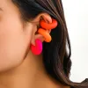 Boucles d'oreilles ingesight.z 1pcs multicolore CCB Stripe épaisses Clips d'oreille ronds Femmes minimalistes sans piercing