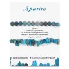 Strands 2pcs/set Natural Stone Beaded Bracelet For Women Men Couple Amethysts Blue Apatite Obsidian Round Gravel Chip Beads Bracelet Set