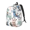 Backpack Student Bag Cute Lama en Cactus ouder-kind lichtgewicht paar laptop