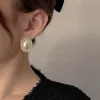 Örhängen yamega koreansk mode röda öratklipp på örhängen för kvinnliga kvinnliga uttalande vintage falsk utan hål pärla örhänge trendiga smycken
