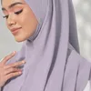 Ramadan Chiffon Hijabs para mujer Hijabs instantáneos con gorra Khimar Islam Jersey Head Buff Wailwaps Muslim Women Clothing 240409