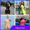 Suits-survêtements pour femmes 10sets Femmes Two Piece Set Summer Sexy Bodycon Colon de manches courtes Short Casual Casual Bulk Articles Wholesale Lots M13411