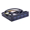 Hubs Chipal 19+1 20Pin 4 Port USB 3.0 Front Panel Combo Bracket USB3.0 Hub Adapter för PC Desktop 3.5 "FDD Floppy Disk Drive Bay Bay