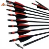 Arrow 6pcs 30 polegadas SP500 Arco -fibra de fibra de vidro flecha Feather de plástico de aço para caça de arco de arco Acessórios para caça ao arco