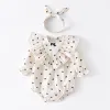 Pieces recém-nascidas menina de menina primavera Summer Fashion Love Love Sweet Bow Dimensional Colar de Flower GolonSuit