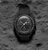 상자 바이오 세라믹 행성 Moon Quarz Watch Mission to Mercury 42mm 전체 기능 크로노 그래프 럭셔리 남성 커플 공동 이름 손목 시계 Moonshine Gold Moonwatch