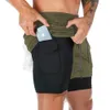 Männer, die Shorts 2 in 1 Doubleck Sportswear Fitness Fitness Kurzpants Training Jogging Bottom Mens Clothing 240412