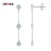 Oorbellen oevas 100% 925 Sterling zilver 0,6 karaat Moissanite diamant oorbellen voor vrouwen lange tassel pendientes trouwfeest fijne sieraden