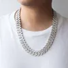 Bijoux Hip Hop 20 mm 925 Baguette en or sterling Baguette Cubain Chaîne Cubaine Moisanite Collier de chaîne de liaison cubaine