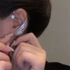 Örhängen 2023 Fashion Crystal Leaf Elf Ear Cuff för kvinnor glittrande zirkonkristall utan genomträngande klippörhängen bröllop smycken gåva
