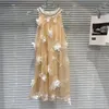 Robes décontractées 2024 Style classique d'été Classic Style tridimensionnel en forme de fleur en forme de fleur Per perle Cold de mousse
