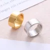 Hot Selling Cersatile 10mm Straight Edge Glossy Fashionable Pendling Flat rostfritt stål Plain Ring, Guangneng smycken