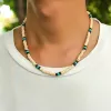 Necklaces IngeSight.Z Vintage Black Wood Beads Coconut Shell Choker Necklace for Men Ethnic Beach Surfer Necklace Tribal Yoga Jewelry