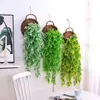 Kwiaty dekoracyjne Malt Grass Waiting Wiszący sztuczna zielona roślina Rattan Fake Vine Garden Indoor Outdoor Decor Home