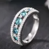 Группы Huitan Elegant Blue Cz Fingerring для женщин свадебная вечеринка ежедневная ношение мод