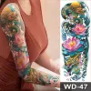 Tattoos Large Size Temporary Tattoo Sticker Full Arm Sleeve Leg Waterproof Tattoos Fake Wolf Floral Fox Cat Carf Sexy Thigh Tattoo Body