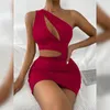 Sıradan elbiseler Avrupa ve Amerikan seksi kısa elbise kalça sarma kulübü kadın kalça uzunluğu
