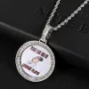 Colliers Collier photo personnalisé Chaîne de corde en acier inoxydable Image personnalisée Crystal Zircon Cercle Pendant Collier pour femmes cadeaux