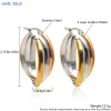Küpe Mhs.Sun Paslanmaz Çelik Çok Katmanlı Çember Küpeler Kadınlar İçin Küpeler Altın Kaplama Geometrik Ekleme Twisted Piercing Mücevherat