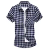 Men's Casual Shirts designer Polos T Shirts new summer men's shirt short sleeved plaid plus oversized youth casual lapel shirt Large size tops