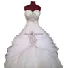 2022 Vintage Ruched a Line Wedding Dress Sweetheart Neck Crystals Pärlad golvlängd Brudklänningar Back Lace-Up Corset Plus Size Bride Dresses Custom Make Make