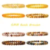 Straski żółte cytrynowe bransoletka Kamień naturalny 6 mm Bransoletki z koralikami dla kobiet mężczyzn Tiger Eye Agates Stretch Bangle Healing Reiki Biżuteria