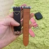 Saffiano Leather Strap Designer Apple Watch Band For apple Watch ultra Bands 49mm 40MM 41mm 45mm 44mm 42mm Series 9 8 7 6 5 Bands Luxury P Triangle Nameplate iwatch band