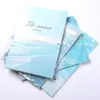 4PCS/set B5 Kawaii Line Notebook Ins Wind Small Fresh Large Notepad Literary Retro Style Thick School Supplies Gift