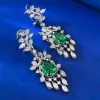 Orecchini 2023 Trend 8*12mm Emerald Lab Diamond Leaf Glip Orecchini per donne 925 Gift per gioielli con gioielli in gemma in argento sterling