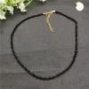 Collane 30 cm 40 cm perle di vetro nero Collana di girocollo cristallino per donne bohémien 3mm Collana di perline 2019 Fasci