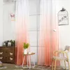 Courteaux de fenêtre en tulle de gradient moderne pour salon 3d couleur ororza yarn transparent voile rideau chambre de cuisine décoration de drapée 240416