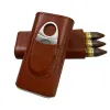 Mini Portable Cigar Storage Box med Sicar Cutter High Quality Pouch Travel Leather Cigarettfodral Fickrökningstillbehör