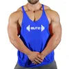 Men's Tank Tops Weightlifting Print Clothing Bodybuilding Cotton Gym Men Sleeveless Undershirt Fitness Stringer Muscle Workout Vest